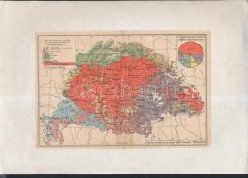 Magyarország néprajzi térképe, Bárki Zs., 1910, 14x21cm, papírra ragasztva+ Magyarország politikai t...