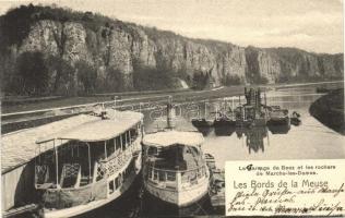 Marche-les-Dames rocks, Meuse river banks, Beez dam, steamships (EK)