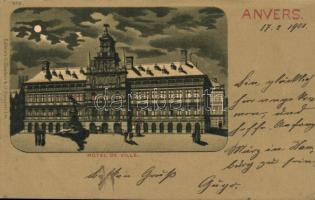 Antwerp, Anvers; Hotel de Ville / town hall, litho
