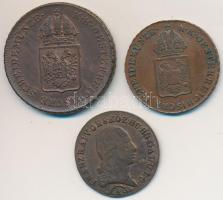 Ausztria 1812A 1/2kr Cu + 1816B 1/2kr Cu + 1816A 1kr Cu T:2,2-
Austria 1812A 1/2 Kreuzer Cu + 1816B...