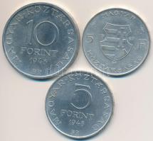1947. 5Ft Ag "Kossuth" + 1948. 5Ft Ag "Petőfi" + 10Ft Ag "Széchenyi" T...