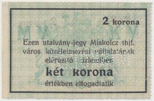 Miskolc ~1916. 2K &quot;MISKOLCZ&quot; perforációval T:II,II- Adamo MIS-4.4