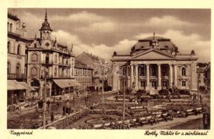 Nagyvárad, Oradea; Horthy Miklós tér a színházzal / square with theater