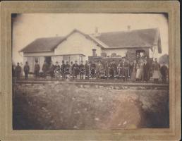 cca 1910 Petrovac, Montenegro vasútállomás nagyméretű fotó / Large photo of Petrovac railway station in Montenegro