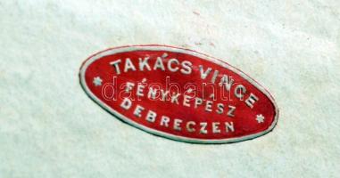 1928 A MÁV debreceni műhely főnökség tisztviselői, fotó kartonra kasírozva, fotó: Takács Vince, 16x2...