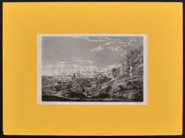 cca 1840 Lemberg metszet paszpartuban / Lemberg etching in paspartu 24x18 cm