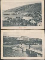 cca 1900 Fiume, Zengg, Cirkvenica, Buccari, 6 db leporellóból kiszedett kép, 9x14 cm