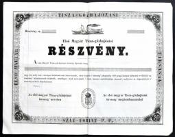 Pest 1847. &quot;Az Első Magyar Tisza-Gőzhajózási Társaság&quot; kitöltetlen részvénye és alapszabályai T:II-,III