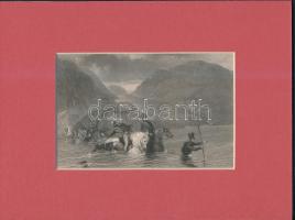 cca 1840 Angol könnyűlovasság metszet 2 db paszpartuban / British light cavalry etchings in paspartu...