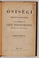 Tóth Lőrincz: Az ősiségi s egyéb birtokviszonyokat rendező 1852. november 29-ki leg. nyiltparancs is...