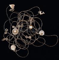 6 db ezüst(Ag) nyaklánc, kis medálokkal, jelzettek, br: 12,4 g