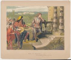 cca 1890 7 db operajeleneteket ábrázoló litho kép / Opera scenes 7 litho images 23x19 cm