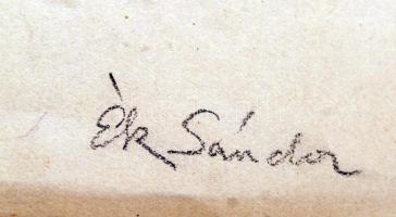 Ék Sándor (1902-1975): Fürdőző. Női akt. Ceruza, papír, jelzett. Képméret: 35x57 cm