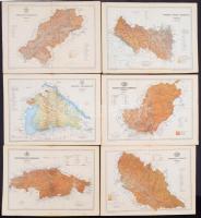 cca 1890 6 db vármegyés térkép Gönczy Páltól. Erdély, Felvidék. Mind jó állapotban. / cca 1890 6 maps of counties of the Kingdom of Hungary 30x24 cm