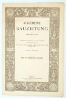 1877 A debreceni főiskola 5 db nagyméretű acélmetszetű terve egy osztrák építészeti kiadványból, hozzá való borítóval 30x44 cm