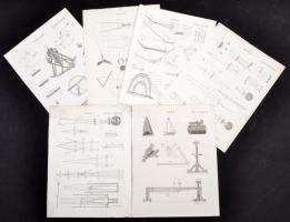 XIX. sz. eleje: 6 db optikai témájú metszet / Etching regarding optics 21x26 cm