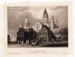 cca 1840 5 db német városképes acélmetszet / cca 1840 5 steel engravings of German cities 29x20 cm