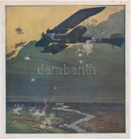 cca 1910 4 db korai repülőket és léghajókat ábrázoló nyomat / zeppelins and airplanes 4 prints