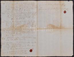 cca 1690 Magyar nyelven írt hagyatéki egyezség viaszpecséttel 3 beírt oldal