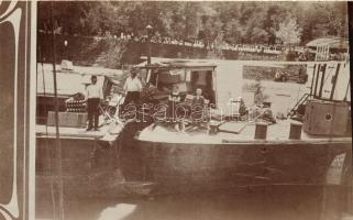 1912 Megsérült MFTR hajó / damaged Hungarian ship, Taussig (?), photo