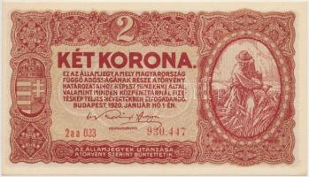 1920. 2K "2aa" (9x), közte 8db sorszámkövető és egy közeli sorszámú T:I,I-,II