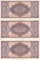 1946. 1.000.000.000P (3x) 2db sorszámkövető és 1db közeli sorszám T:I-,II