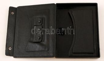 Régi irattartó bőrdoboz, 16x20x3,5cm