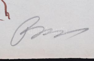 BM jelzéssel: Ló vázlata. Papír, tus, jelzett, 22x30 cm