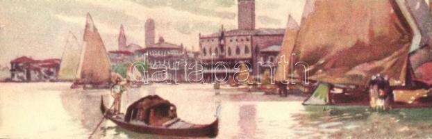 Venice, Venezia; 10 old minicards with two litho (14 x 4.5 cm)