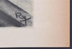 Ruzicskay György (1896-1993): Zuhanás. Algrafia, papír, jelzett az algrafián, 24x28 cm