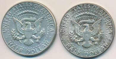 Amerikai Egyesült Államok 1967-1969. 1/2$ Ag "Kennedy" (2x) T:2
USA 1967-1969. 1/2 Dollar...