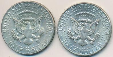Amerikai Egyesült Államok 1967-1969. 1/2$ Ag "Kennedy" (2x) T:2
USA 1967-1969. 1/2 Dollar...