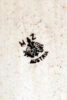 MZ Austria Karlsbadi emlék tálca, matricás, jelzett, kopott, 15×48