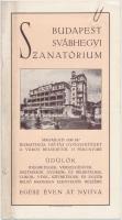 1932 Svábhegyi Szanatórium, Budapest, kihajthatós reklámnyomtatvány (24x65cm) és árjegyzék, 21x11cm