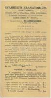 1932 Svábhegyi Szanatórium, Budapest, kihajthatós reklámnyomtatvány (24x65cm) és árjegyzék, 21x11cm