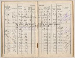 1914 Fizetési könyv kórházi ellenőr részére kiállítva, sok-sok bejegyzéssel, pp.:15, 20x13cm