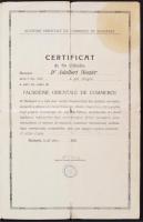 1920 Végbizonyítvány Keletei Kereskedelmi Akadémia Budapesten, okmánybélyeggel (2korona), bélyegzőve...