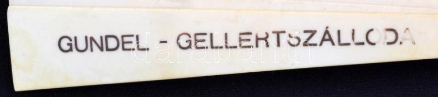 1939 Gundel- Gellértszálló legyező,jelzett, 18cm