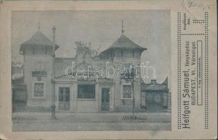 cca 1900 Csoportkép, keményhátú kabinetfotó (rajzos verzió) Helfgott Sámuel budapesti műterméből, 17...