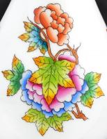 Herendi Viktória mintás kis váza, kézzel festett, jelzett, hibátlan, m:15,5 cm