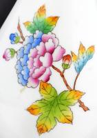 Herendi Viktória mintás kis váza, kézzel festett, jelzett, hibátlan, m:15,5 cm