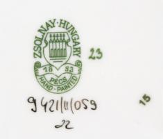 Zsolnay búzavirág mintás  dobozka, kézzel festett, jelzett, hibátlan, kopott, Malévos dobozban, 10×1...