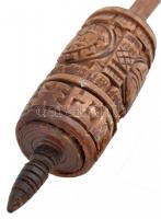 cca 1900 tibeti imamalom, faragott csont, sérült, h:21 cm