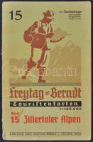 cca 1920 Zillertaler Alpok túra térkép / Climber and hiker map of the Zillertaler Alp. 60x70 cm