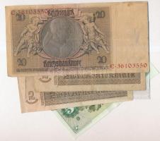 Vegyes: Németország / Weimari Köztársaság 1929. 20M + Német 3. Birodalom 1937. 2M (2x) + Német megsz...