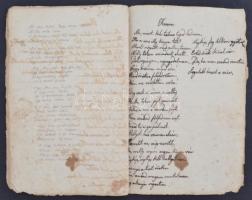 cca 1880 Apró költemények gyűjteménye, érdekes kéziratos versgyűjtemény többek között Erdélyi János,...