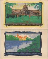 Budapest, a Magyar Földrajzi Intézet Budapesti Sorozata, 10 részes művészi / grafikai leporello képe...