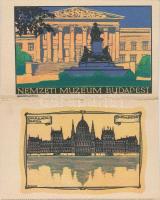 Budapest, a Magyar Földrajzi Intézet Budapesti Sorozata, 10 részes művészi / grafikai leporello képe...