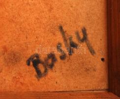 Basky jelzéssel: Női arc. Vegyes technika, karton, keretben, 42×29 cm