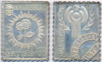 1979. &quot;Nemzetközi Gyermekév&quot; (2xklf) Ag bélyegérem (3.41g/0.835/27x22mm) T:2 (PP)